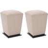 Safavieh Hudson Collection Harper Linen Ottoman, Beige, Set of 2
