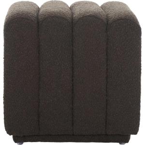 SAFAVIEH Home Collection Joseph Brown Boucle Channel Tufted Square Ottoman Seat Foot Rest (Fully Assembled)(Brown)