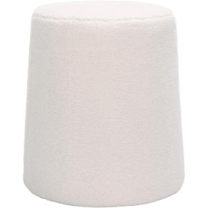 SAFAVIEH Home Collection Liesel Ivory Sherpa Narrow Flared Ottoman (Fully Assembled)(Ivory)