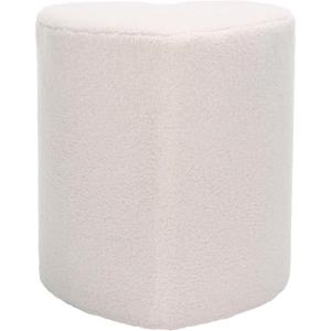 SAFAVIEH Home Collection Milena Ivory Sherpa Heart-Shaped Ottoman (Fully Assembled)(Ivory)