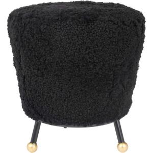 Safavieh Home Collection Oriana Retro Black Sheepskin Ottoman(Black)