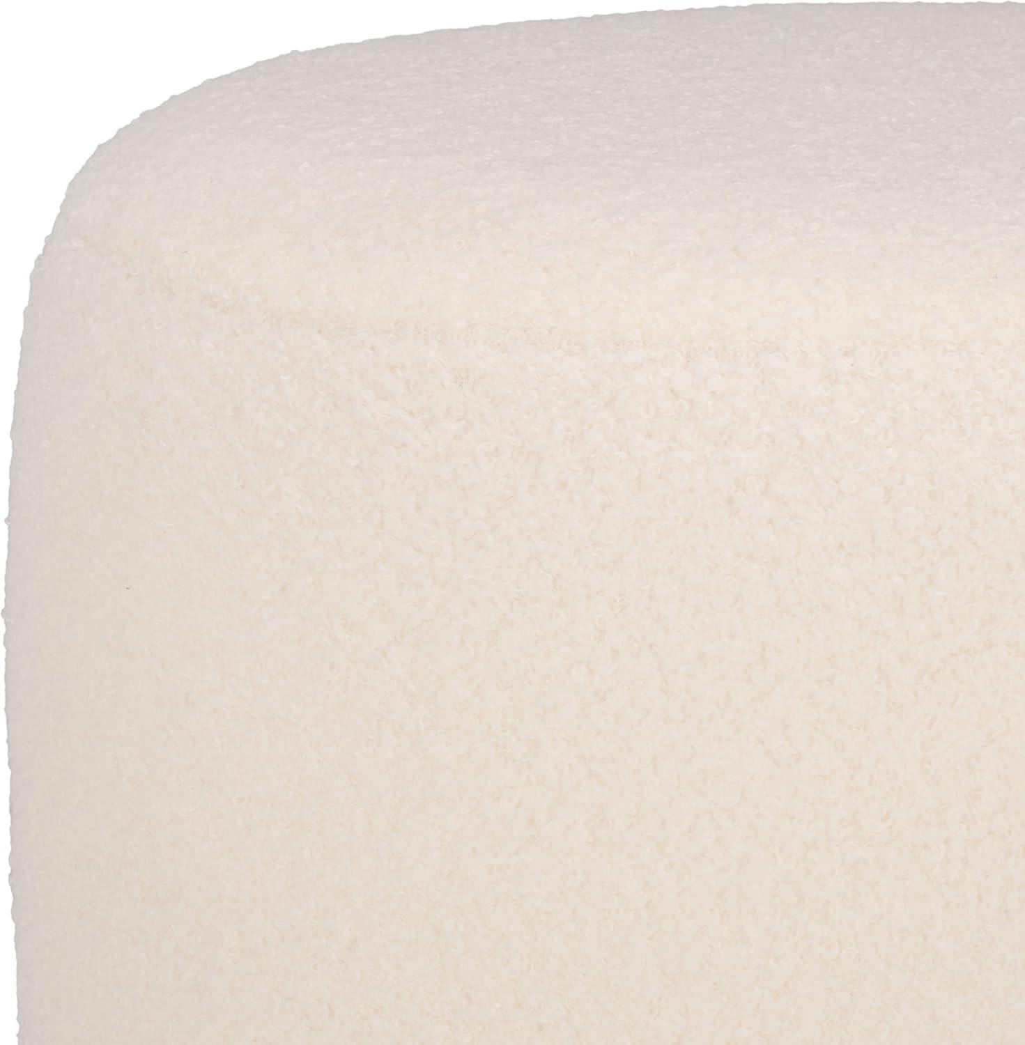image:imageSAFAVIEH Home Collection Cerna OffWhite Ottoman with Dark Brown Solid Wood Base Modern Round Accent Seat Fully Assembled OTT3402AOff WhiteDark Brown