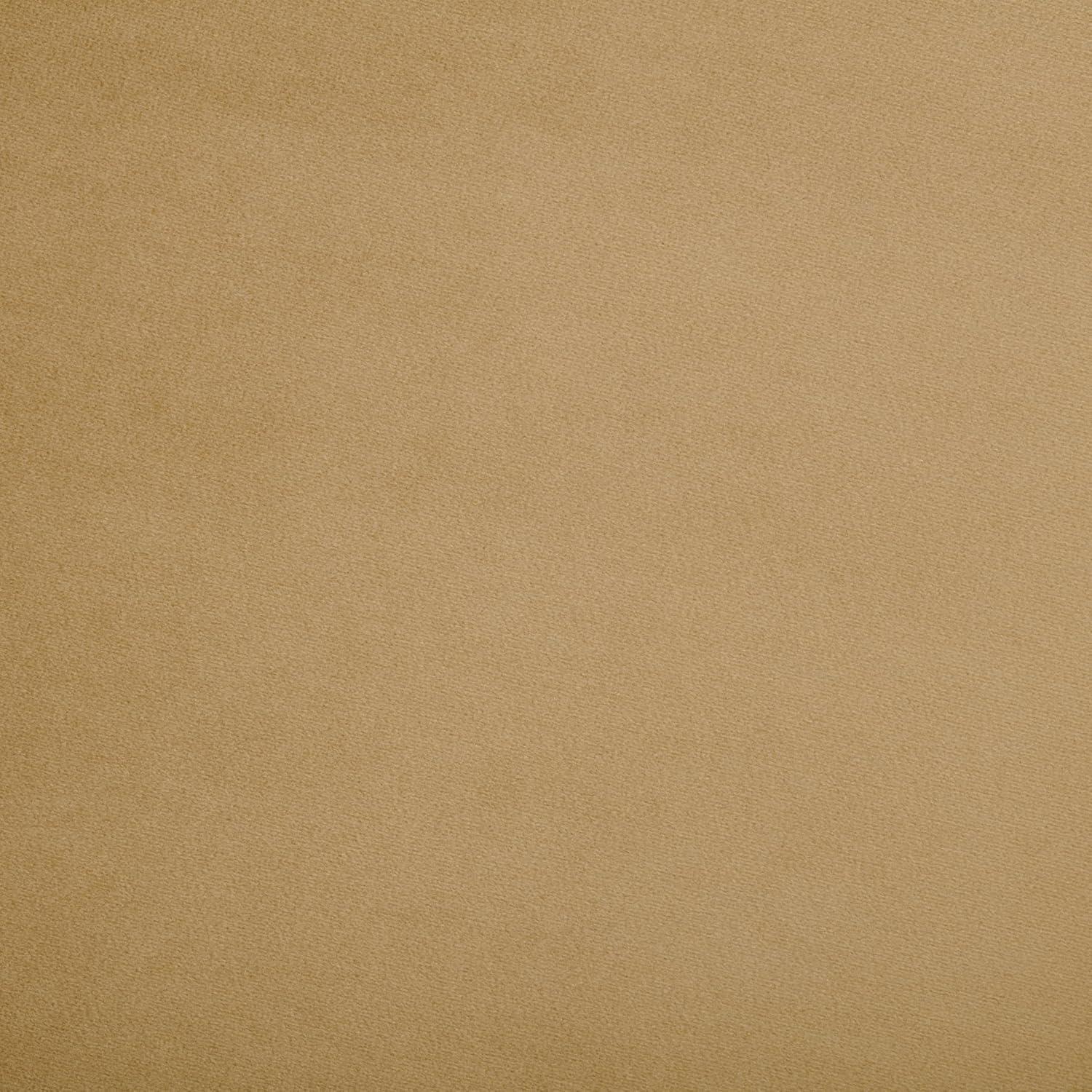 image:imageSAFAVIEH Home Collection Naref Chocolate Brown Velvet Round Cocktail OttomanTan