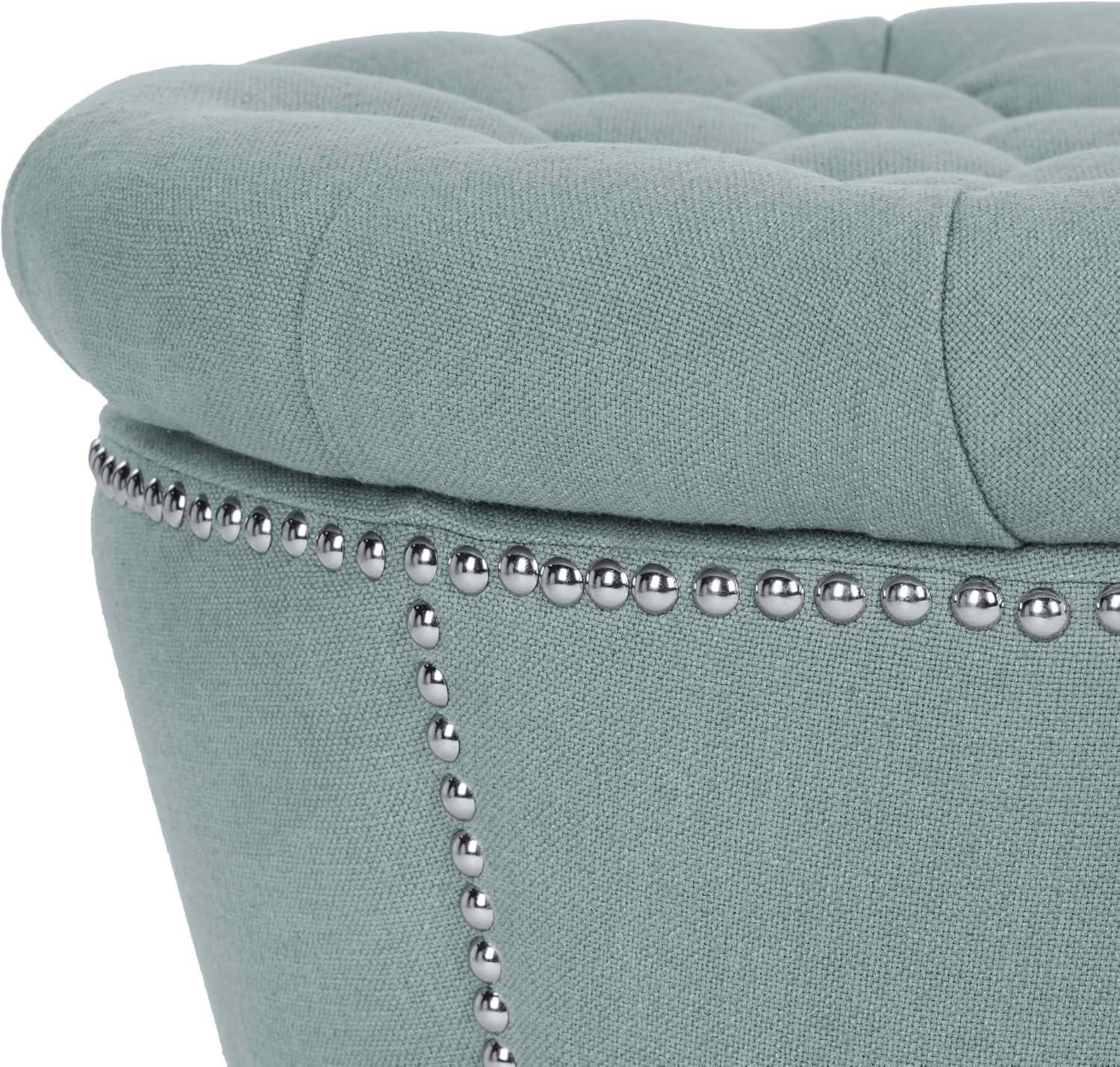 image:imageSafavieh Mercer Collection Vanessa Storage Ottoman TaupeSky Blue