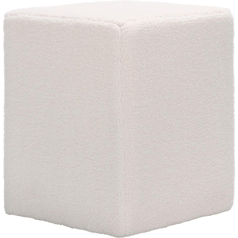 image:imageSAFAVIEH Home Collection Cierra Ivory Sherpa DiamondShaped Ottoman Fully AssembledIvory