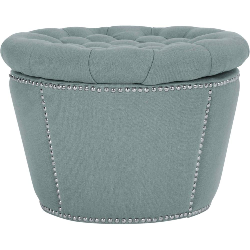 image:imageSafavieh Mercer Collection Vanessa Storage Ottoman TaupeSky Blue