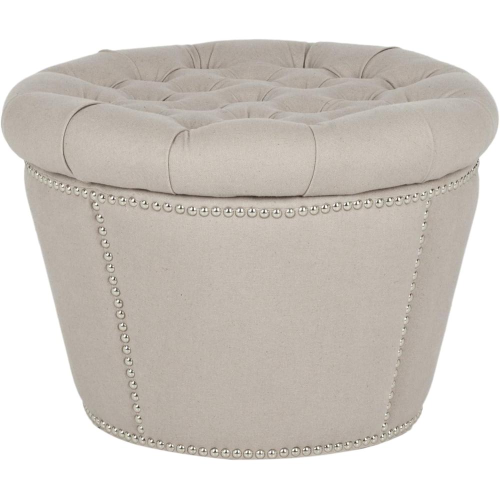 image:imageSafavieh Mercer Collection Vanessa Storage Ottoman TaupeTaupe