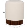 SAFAVIEH Home Collection – Cerna Off-White Ottoman with Dark Brown Solid Wood Base, Modern Round Accent Seat, Fully Assembled (OTT3402A)(Off White/Dark Brown)