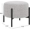 SAFAVIEH Home Collection – Crius Light Grey Boucle Ottoman with Black Metal Frame Foot Rest (OTT7507B)(Light Grey/Black)