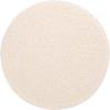 SAFAVIEH Home Collection Alistair Off-White Faux Shearling/Black Solid Wood Round Ottoman (Fully Assembled)(Off White/Natural)