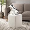 SAFAVIEH Home Collection Cierra Ivory Sherpa Diamond-Shaped Ottoman (Fully Assembled)(Ivory)