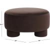 SAFAVIEH Home Collection Naref Chocolate Brown Velvet Round Cocktail Ottoman(Chocolate)