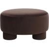 SAFAVIEH Home Collection Naref Chocolate Brown Velvet Round Cocktail Ottoman(Chocolate)