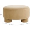 SAFAVIEH Home Collection Naref Chocolate Brown Velvet Round Cocktail Ottoman(Tan)