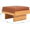 SAFAVIEH Home Collection Tarilynn Cream Linen/Natural Solid Wood Ottoman Foot Stool Table(Congac/Natural)
