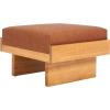 SAFAVIEH Home Collection Tarilynn Cream Linen/Natural Solid Wood Ottoman Foot Stool Table(Congac/Natural)