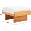 SAFAVIEH Home Collection Tarilynn Cream Linen/Natural Solid Wood Ottoman Foot Stool Table(Cream/Natural)