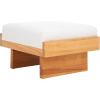 SAFAVIEH Home Collection Tarilynn Cream Linen/Natural Solid Wood Ottoman Foot Stool Table(Cream/Natural)