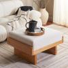 SAFAVIEH Home Collection Tarilynn Cream Linen/Natural Solid Wood Ottoman Foot Stool Table(Cream/Natural)