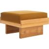 SAFAVIEH Home Collection Tarilynn Cream Linen/Natural Solid Wood Ottoman Foot Stool Table(Mustard/Natural)