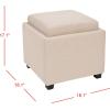 SAFAVIEH Hudson Collection Taupe Single Tray Ottoman(Taupe)