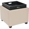 SAFAVIEH Hudson Collection Taupe Single Tray Ottoman(Taupe)