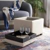 SAFAVIEH Hudson Collection Taupe Single Tray Ottoman(Taupe)