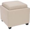 SAFAVIEH Hudson Collection Taupe Single Tray Ottoman(Taupe)