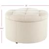 Safavieh Mercer Collection Victoria Beige Linen Shoe Ottoman(Beige)