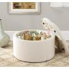 Safavieh Mercer Collection Victoria Beige Linen Shoe Ottoman(Beige)