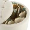 Safavieh Mercer Collection Victoria Beige Linen Shoe Ottoman(Light Blue)