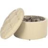 Safavieh Mercer Collection Victoria Beige Linen Shoe Ottoman(Light Blue)