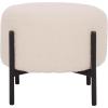 SAFAVIEH Home Collection – Crius Light Grey Boucle Ottoman with Black Metal Frame Foot Rest (OTT7507B)(Creme/Black)