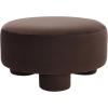 SAFAVIEH Home Collection Naref Chocolate Brown Velvet Round Cocktail Ottoman(Chocolate)