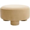 SAFAVIEH Home Collection Naref Chocolate Brown Velvet Round Cocktail Ottoman(Tan)