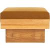 SAFAVIEH Home Collection Tarilynn Cream Linen/Natural Solid Wood Ottoman Foot Stool Table(Mustard/Natural)