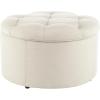 Safavieh Mercer Collection Victoria Beige Linen Shoe Ottoman(Beige)