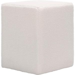 SAFAVIEH Home Collection Cierra Ivory Sherpa Diamond-Shaped Ottoman (Fully Assembled)(Ivory)
