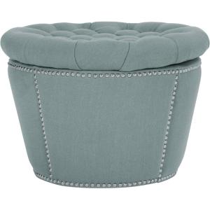 Safavieh Mercer Collection Vanessa Storage Ottoman, Taupe(Sky Blue)