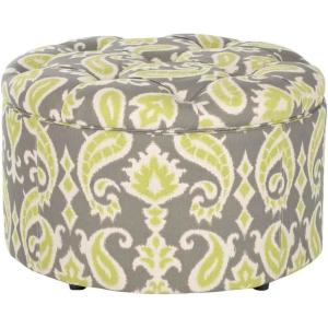 Safavieh Mercer Collection Victoria Beige Linen Shoe Ottoman(Green)