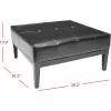 Safavieh Hudson Collection Bleecker Brown Leather Cocktail Ottoman(Black)
