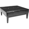 Safavieh Hudson Collection Bleecker Brown Leather Cocktail Ottoman(Black)