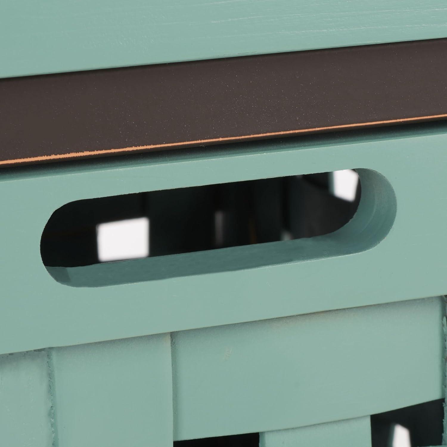 image:imageSAFAVIEH Home Collection Isaac Oak Wooden Storage Bench with Drawers Entryway amp Mudroom Seating Iron Frame Design Fully Assembled AMH6530EDusty Green