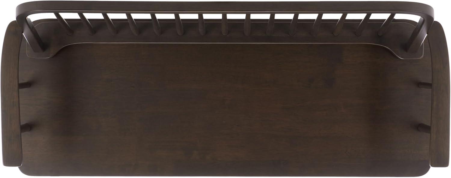 image:imageSAFAVIEH Home Collection Lucilia Spindle Bench Dark Walnut Solid Wood Entryway or Dining Bench Windsor Style Seating BCH8501D