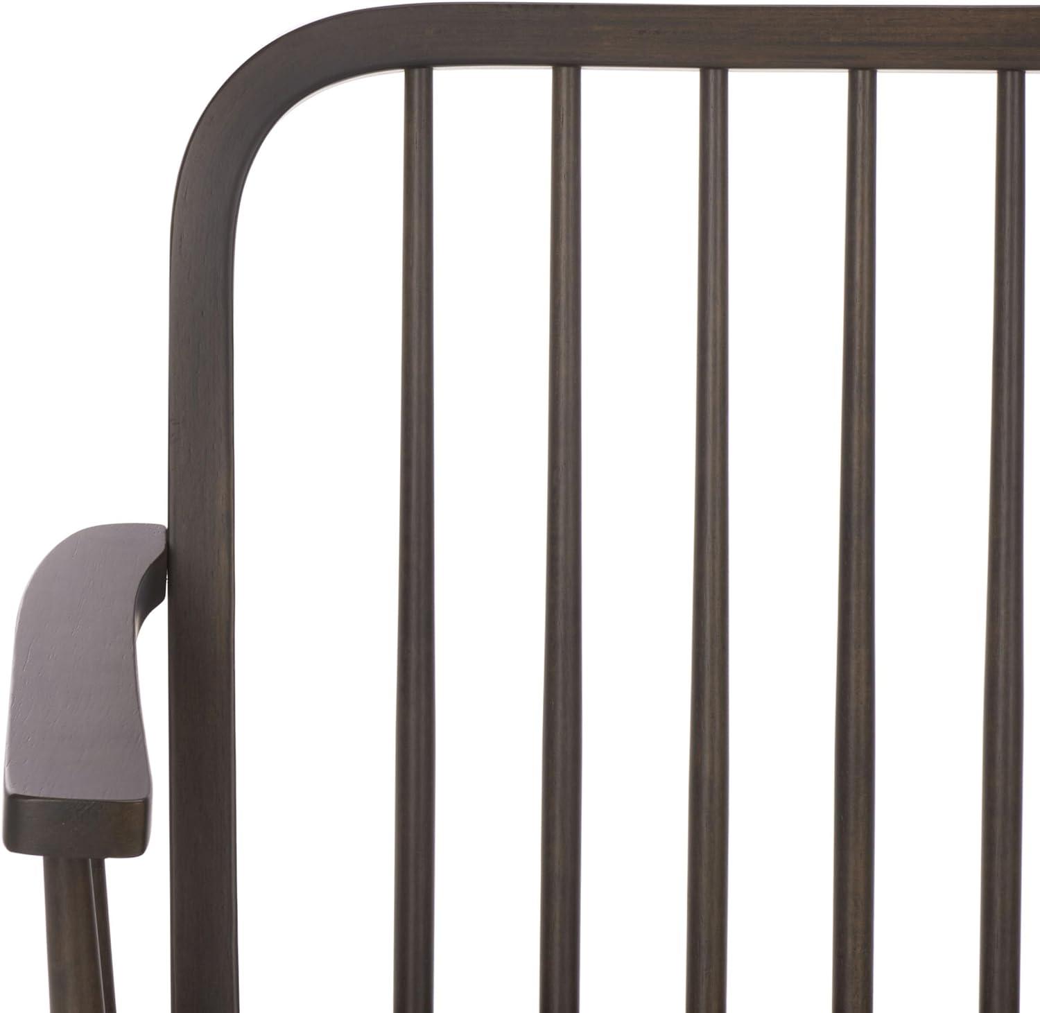 image:imageSAFAVIEH Home Collection Lucilia Spindle Bench Dark Walnut Solid Wood Entryway or Dining Bench Windsor Style Seating BCH8501D