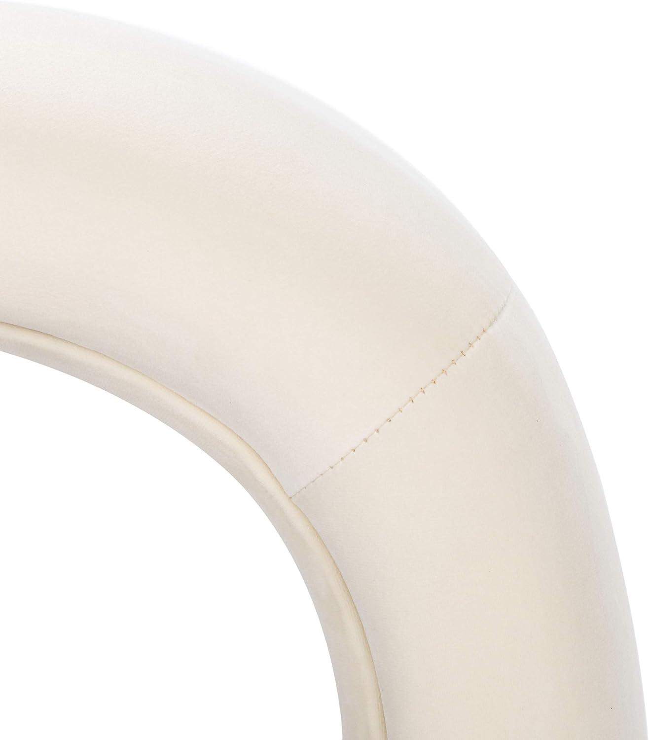 image:imageSAFAVIEH Home Collection Tenko Emerald Green Curved Upholstered Accent Bench Modern Minimalist Seating for Bedroom Entryway or Living Room BCH1300DCream