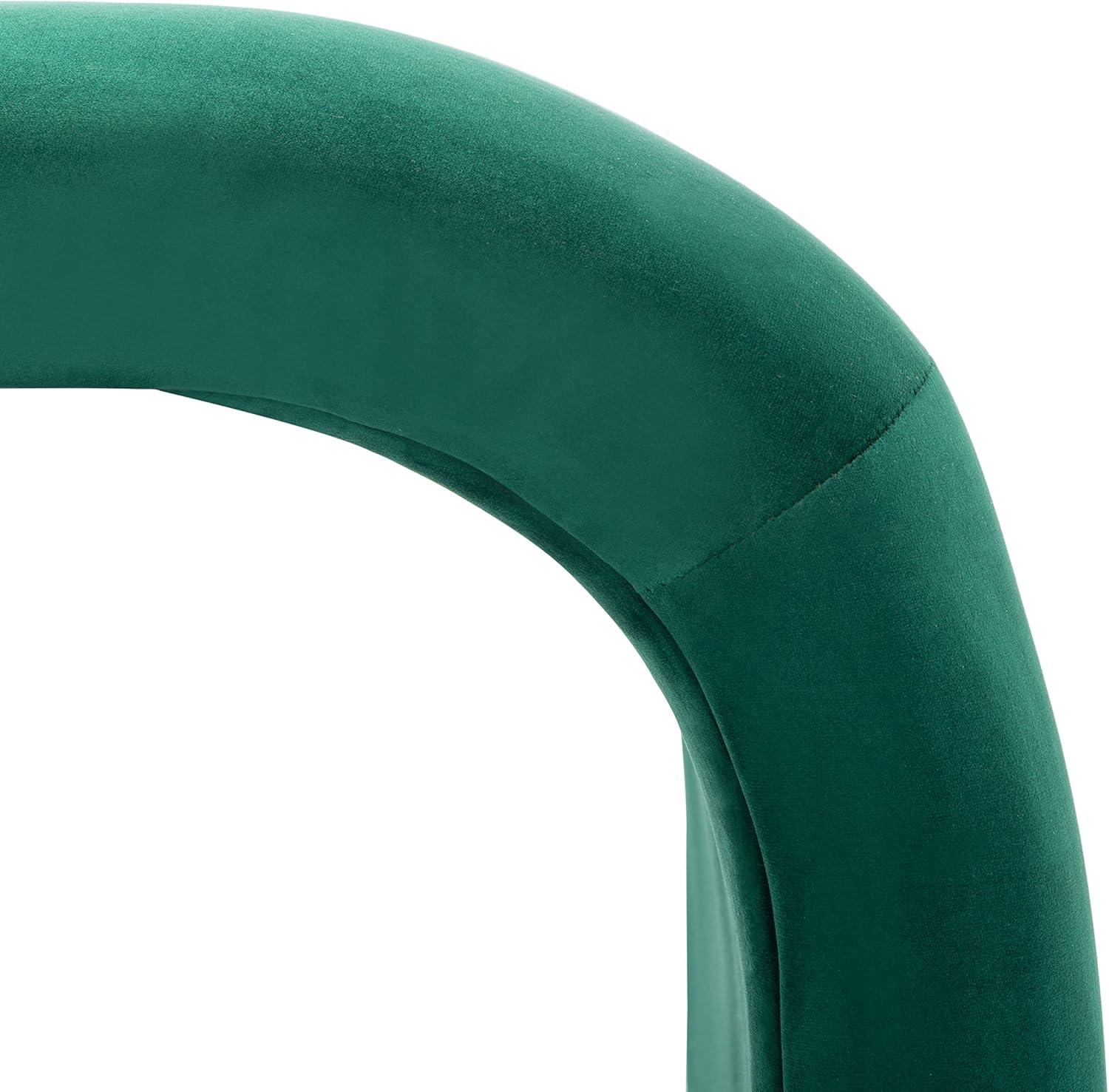 image:imageSAFAVIEH Home Collection Tenko Emerald Green Curved Upholstered Accent Bench Modern Minimalist Seating for Bedroom Entryway or Living Room BCH1300DEmerald