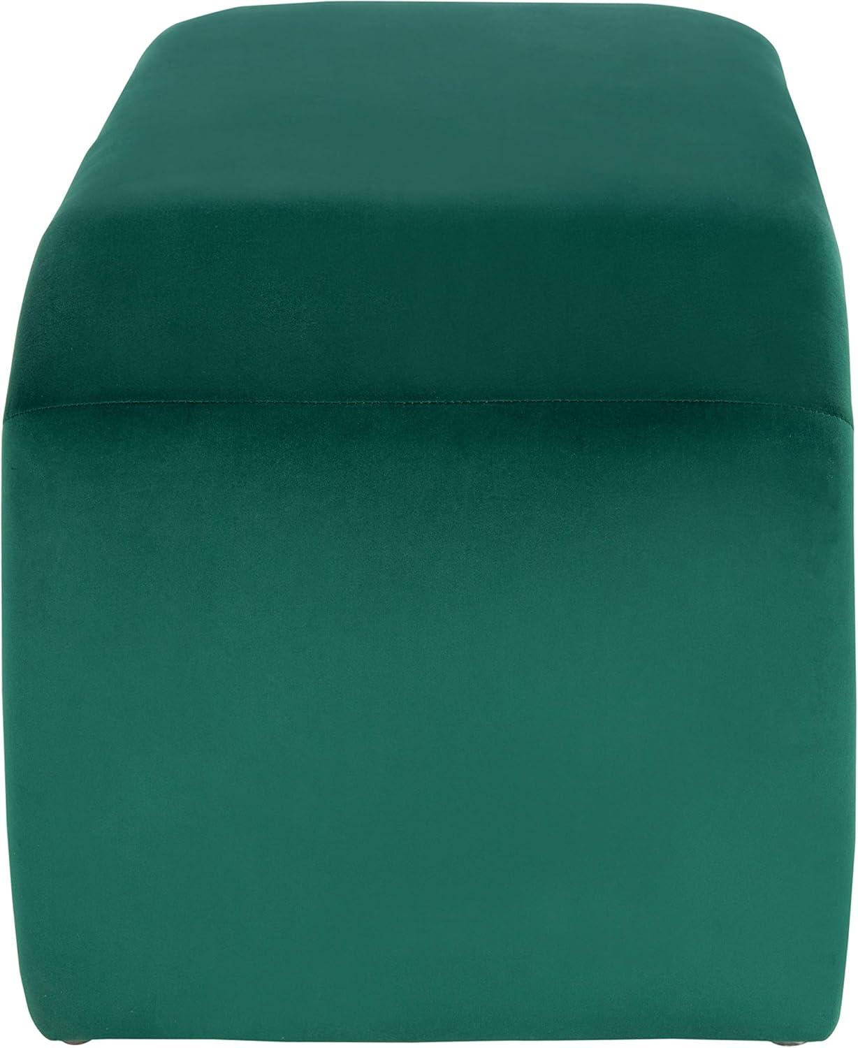 image:imageSAFAVIEH Home Collection Tenko Emerald Green Curved Upholstered Accent Bench Modern Minimalist Seating for Bedroom Entryway or Living Room BCH1300DEmerald
