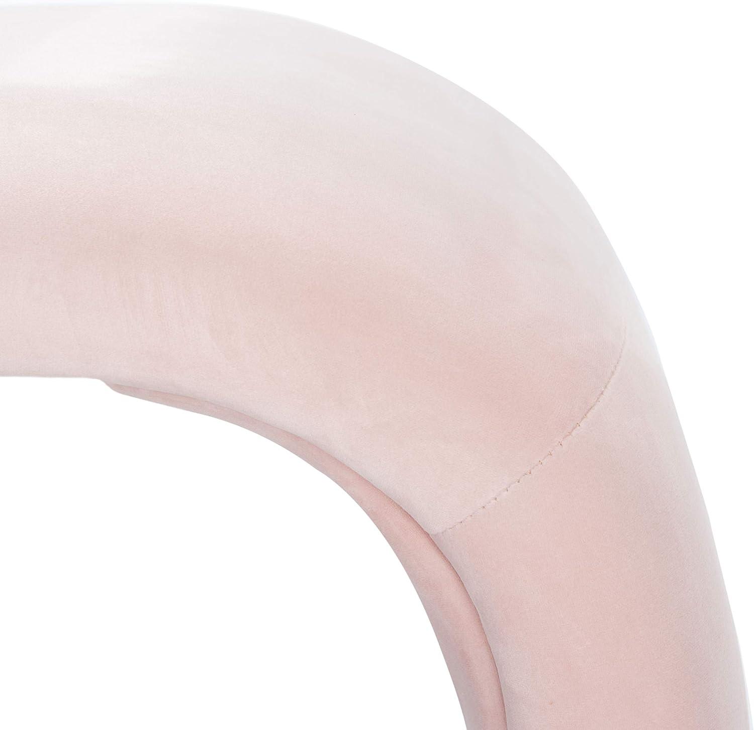 image:imageSAFAVIEH Home Collection Tenko Emerald Green Curved Upholstered Accent Bench Modern Minimalist Seating for Bedroom Entryway or Living Room BCH1300DLight Pink