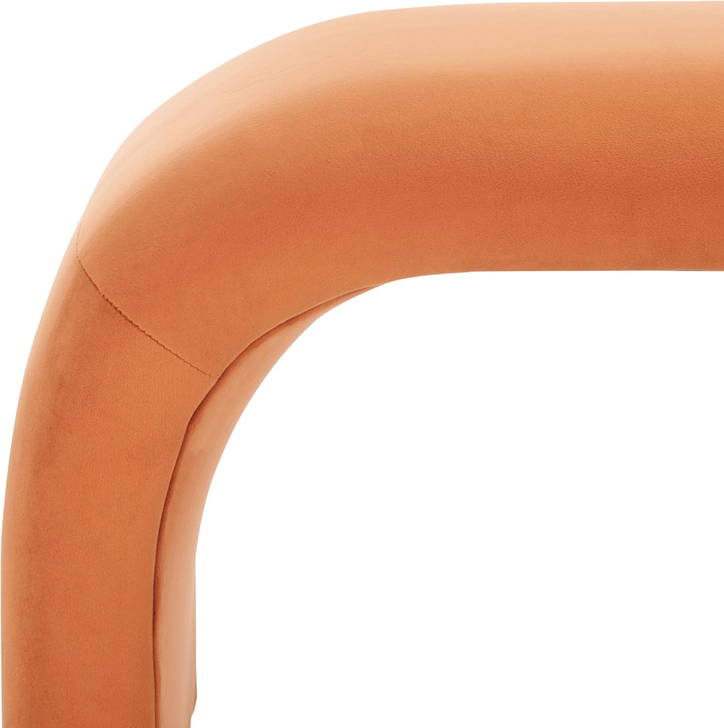 image:imageSAFAVIEH Home Collection Tenko Emerald Green Curved Upholstered Accent Bench Modern Minimalist Seating for Bedroom Entryway or Living Room BCH1300DRust